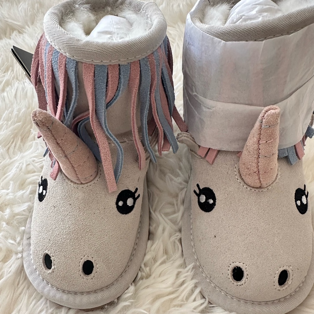 Unicorn Themed Kids Boots with Fringe